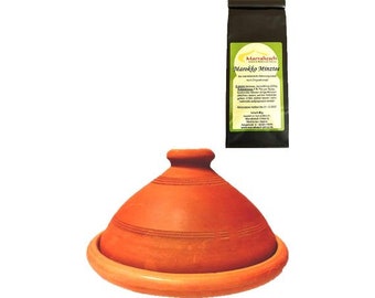 Tajine marocchino, tè incluso | Tagine, originale del Marocco | Tuareg Ø 26 cm, per 1-3 persone | Realizzato a mano da Marrakech