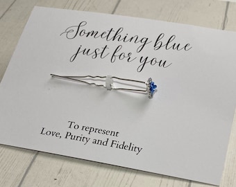 something blue wedding hair pin
