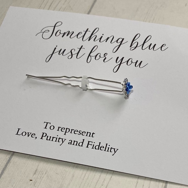 something blue wedding hair pin