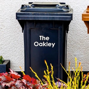 House Name Bin Stickers | Waterproof Vinyl Wheelie Bin Labels | Personalised Gift For Home Organisation | Save With Multipack Sets Of 2-4