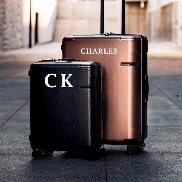 Personalised Luggage Stickers | Suitcase Sticker Name Or Initials | Waterproof Vinyl Decal | Set of 2, 3 or 4