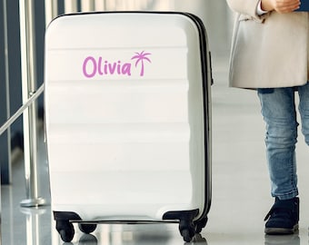 Stickers valises personnalisés : Stickers bagages en vinyle imperméable à l'eau avec palmier