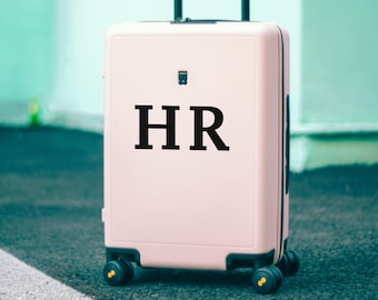 Stickers valise initiale personnalisés | Autocollants pour bagages en vinyle imperméable | Décalcomanie (lot de 2,3,4)