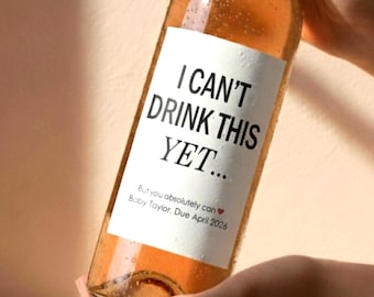 Pregnancy Announcement Wine Label | Personalized Baby Announcement Sticker | Custom Champagne Labels