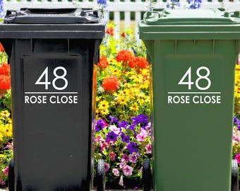 Custom Wheelie Bin Stickers | House Number & Address Vinyl Decal | Waterproof Bin Numbers Multipack