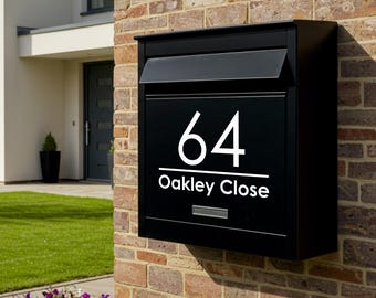 Personalised Mailbox Stickers | House Number & Address Postbox Stickers | Waterproof Letterbox Sticker / Post Box Decal