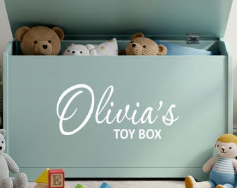 Personalised Toy Box Stickers | Bedroom Toy Storage Box Name Decal | Custom Nursery Decor