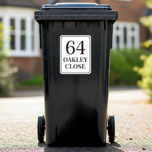 Personalized Wheelie Bin Stickers: House Number & Address Labels