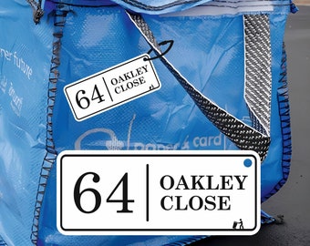 Custom Recycling Bin Tag: Traditional Font, Waterproof Recycling Bag Labels