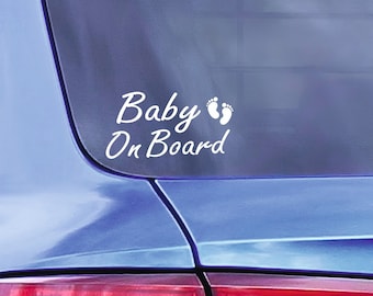 Baby On Board Sticker | Waterproof Vinyl Car Decal | Multiple Sizes & Colours