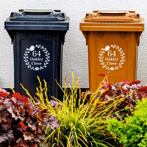 Custom Wheelie Bin Stickers: House Number & Address, Waterproof Vinyl Decals