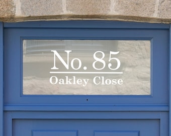 Traditional Door Number Stickers | Vinyl House Number Sticker For Glass | Waterproof Transom Numbers