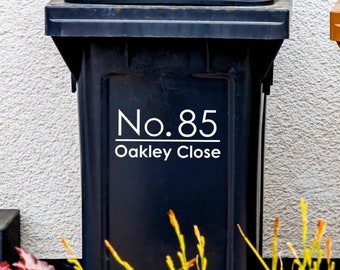 Custom Wheelie Bin Stickers | House Number & Address | Waterproof Bin Numbers | Multipack 2/3/4
