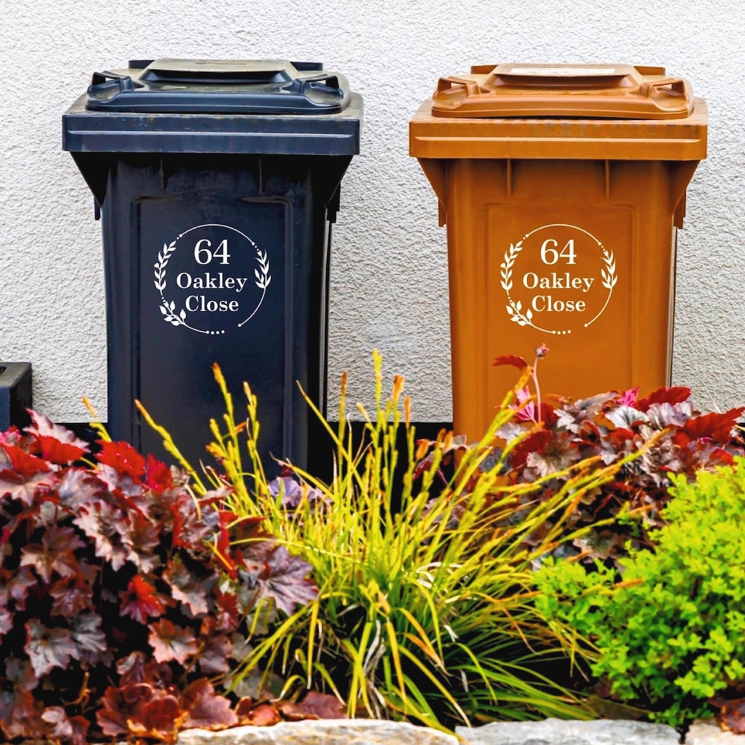 3 Juegos De Pegatinas Para Contenedor De Residuos – Vinilo Adhesivo Para Jardín Y Basura – Personalizable