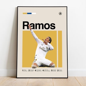 Sergio Ramos Poster - Minimalist Mid century Modern Football Art for Fans! DIGITAL DOWNLOAD