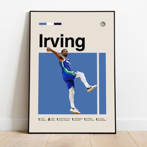 Kyrie Irving Poster - Minimalist Mid century Modern Basketball Wall Art Print for Fans! DIGITAL DOWNLOAD