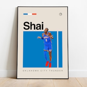 Póster de Shai Gilgeous-Alexander • Arte clásico de Shai para fans, arte moderno de mediados de siglo, minimalista, arte de pared para oficina, decoración de dormitorio, descarga digital