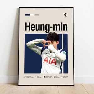 Son Heung-min Poster - Minimalist Mid century Modern Football Art Print for Fans! DIGITAL DOWNLOAD