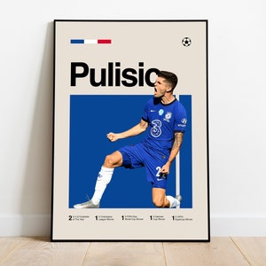 Christian Pulisic Poster- Perfect for Fans! • Chelsea football club, Minimal, Mid Century Modern, Bedroom, Office wall art, DIGITAL DOWNLOAD