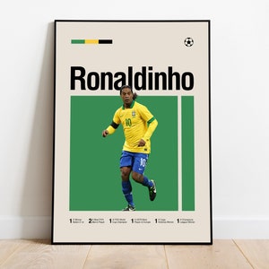 Ronaldinho Poster - Perfect for Fans! • Brazil Football Print Art, Minimalist, Mid Century Modern, Office, Bedroom Decor, DIGITAL DOWNLOAD