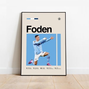 Phil Foden Poster - Perfekt für Fans! • Manchester City, Minimalistisch, Mid Century Modern, Büro Wand Kunst, Schlafzimmer Dekor, DIGITAL DOWNLOAD