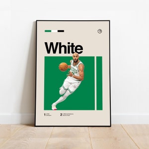 Derrick White Poster • Classic D Weiße Kunst für Fans, Mid-Century Modern, Minimalistisch, Schlafzimmer-Deko, Bürowand, Kunst, DIGITAL DOWNLOAD
