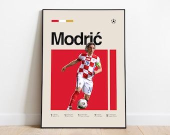 Luka Modric Poster - Minimalist Mid century Modern Football Art for Fans! DIGITAL DOWNLOAD
