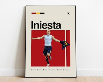 Andres Iniesta Poster - Minimalistischer, moderner Fußball Poster für Fans! DIGITALER DOWNLOAD