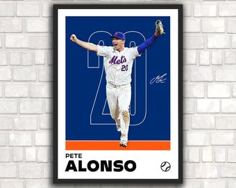 Póster de Pete Alonso: ¡Impresión minimalista de béisbol para fans! DESCARGA DIGITAL