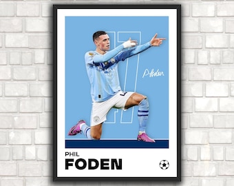 Phil Foden Poster - Minimalist Football Art Print for Fans! DIGITAL DOWNLOAD
