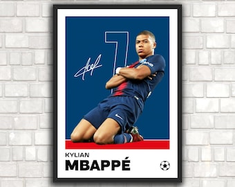 Kylian Mbappe Poster - Minimalist Football Art Print for Fans! DIGITAL DOWNLOAD