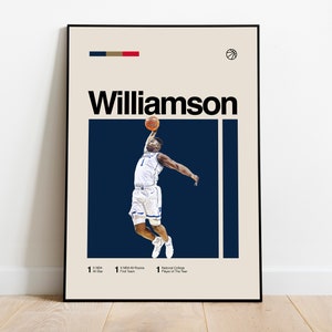 Zion Williamson Poster - Minimalist Mid century Modern Basketball Wall Art Print for Fans! DIGITAL DOWNLOAD