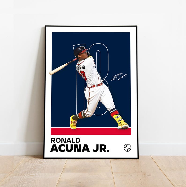 Ronald Acuna Jr. Poster - Minimalist Baseball Art Print for Fans ...