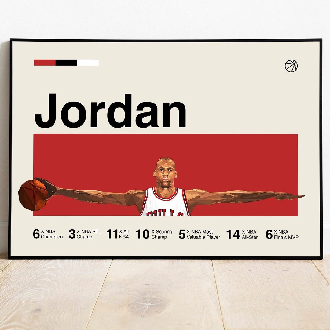 Michael Jordan WINGS Poster NBA Wall Art, 24x18 Chicago Bulls Art Print
