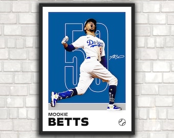 Mookie Betts-poster: minimalistische honkbalkunstprint voor fans! DIGITALE DOWNLOAD