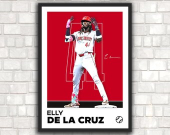 Poster Elly De La Cruz: minimalistische honkbalkunstdruk voor fans! DIGITALE DOWNLOAD