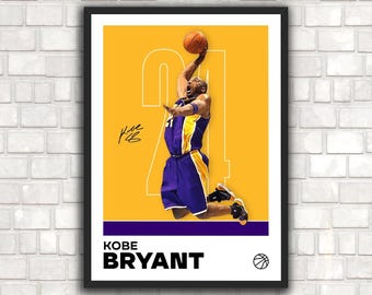 Kobe Bryant Poster - Perfect for Fans! - Black Mamba Fan art, 11x14 Minimal Bryant Print for Badroom & Office Wall Art, DIGITAL DOWNLOAD