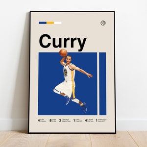 Póster de Stephen Curry • Arte clásico de fans de Stephen, estilo moderno de mediados de siglo, minimalista, decoración de dormitorio de baloncesto, arte de pared para oficina, descarga digital
