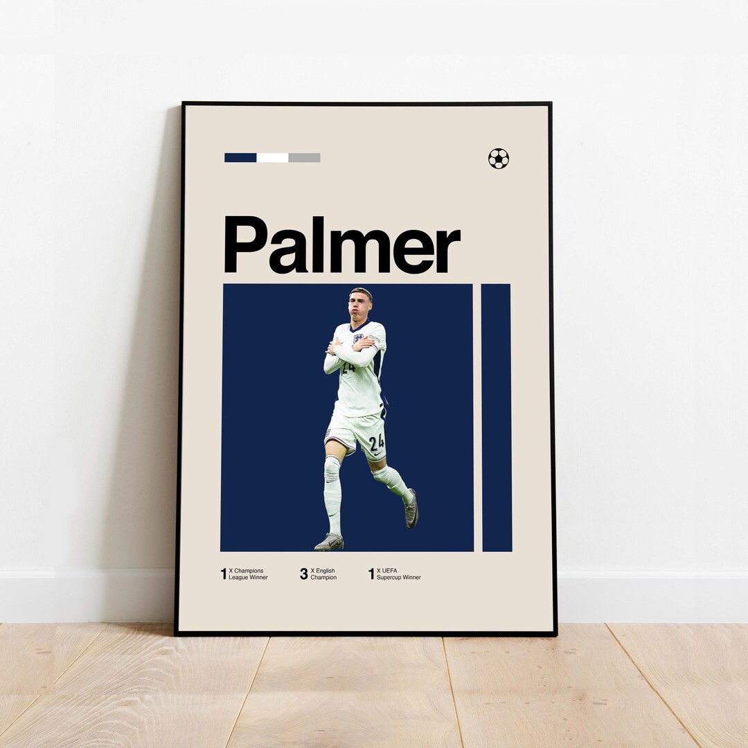 Cole Palmer Poster - Minimalist Mid Century Modern Football Art Print ...