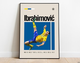Zlatan Ibrahimovic Signed LA Galaxy Photo - Framed Football Soccer Poster Collectors Gift