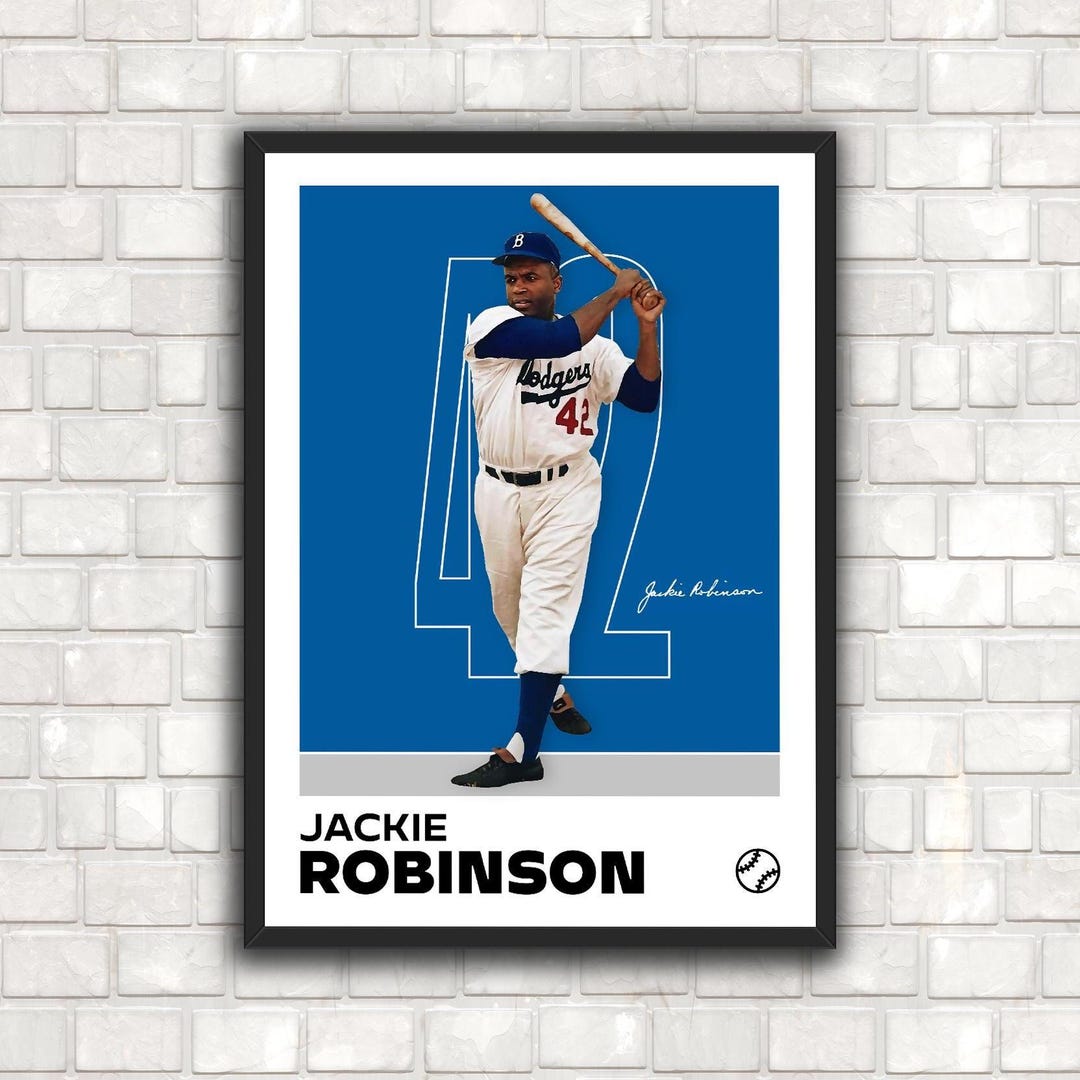 Jackie Robinson Poster - Minimalist Baseball Art Print for Fans ...