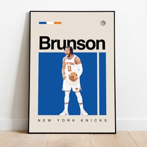 Jalen Brunson Poster • Classic Brunson Fan Art , Mid-Century Modern, Minimalist, Basketball Bedroom Decor, Office Wall Art, DIGITAL DOWNLOAD