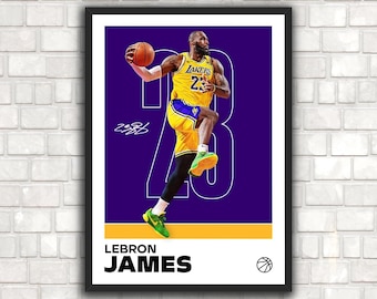 Póster de LeBron James: ¡Perfecto para fans! • Obra de arte de King James, póster deportivo, regalo para aficionados al baloncesto, minimalista, decoración de dormitorio, arte mural para oficina