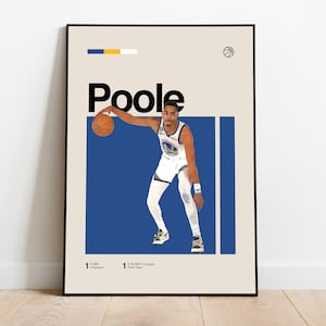 Póster de Jordan Poole • Arte clásico de Poole para fanáticos, arte moderno de mediados de siglo, minimalista, decoración de dormitorio de baloncesto, arte de pared de oficina DESCARGA DIGITAL