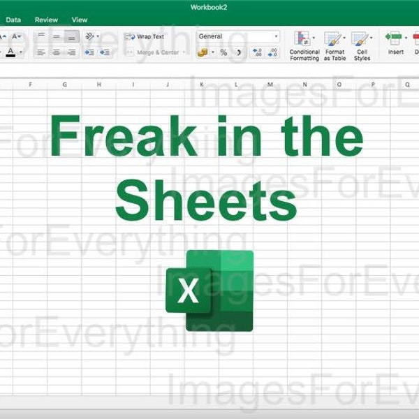 CUSTOMISEABLE Freak In The Sheets Digital File, Funny Excel Spreadsheet File ONLY, Gift Idea For Coworkers ,Friends and Family