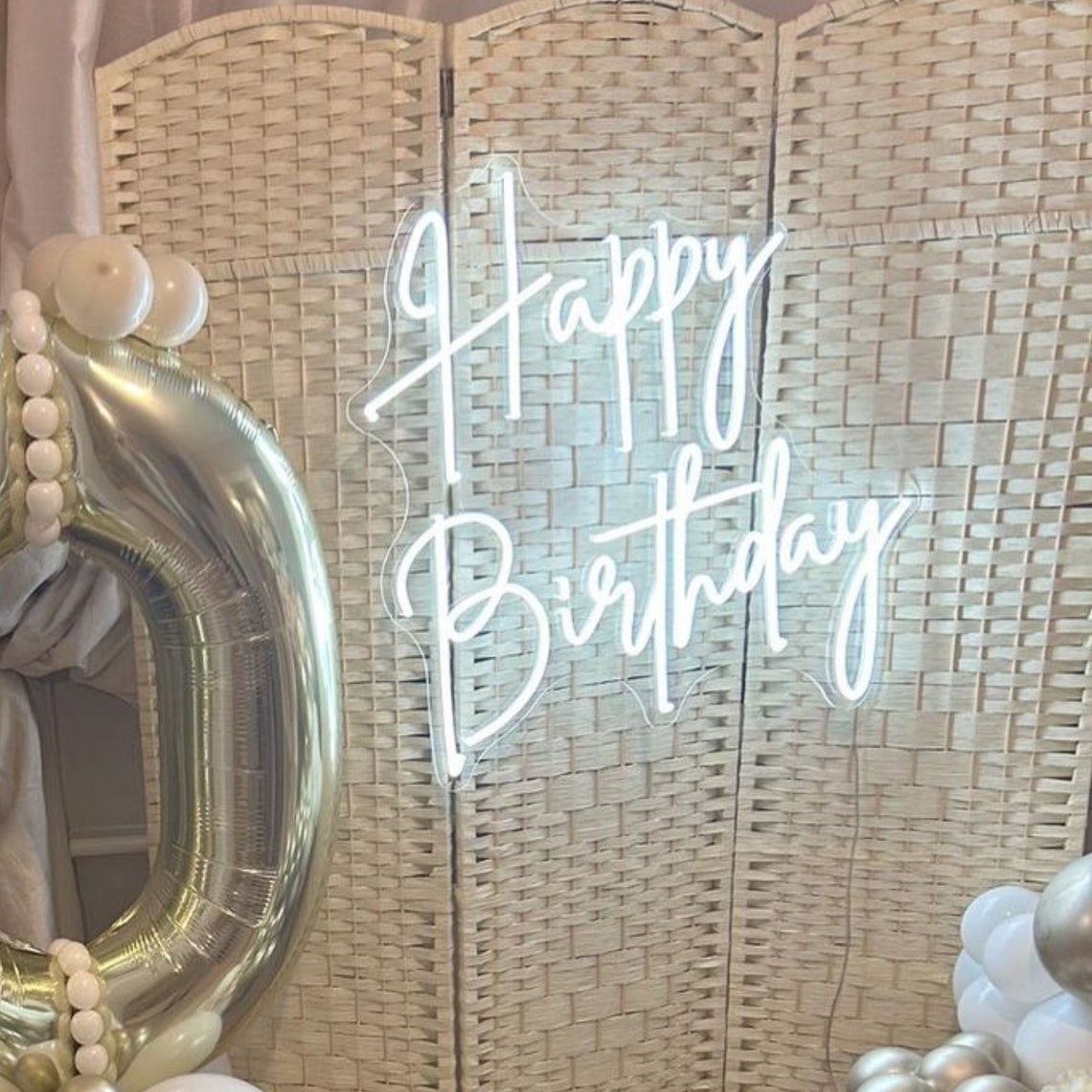 Happy Birthday Neon Sign, Custom Birthday Sign, Custom Acrylic Sign