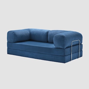 Floor Couch Modular Sofa, Corduroy Lounge Seating, Minimalist Living Room Floor Sofa, Cozy Modular Seating TEAL BLUE