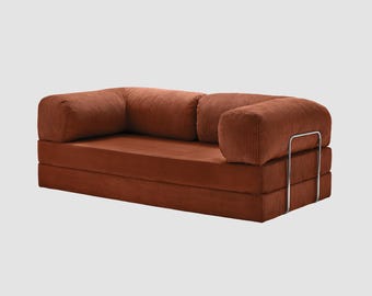 Floor Seating Modular Sofa, Corduroy Lounge Couch, Minimalist Living Room Sofa, Cozy Floor Couch