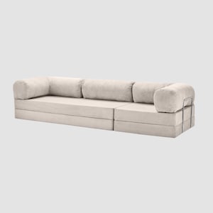 Sofá modular con asientos de suelo, sofá de pana, sofá minimalista para sala de estar, sofá de suelo acogedor BEIGE