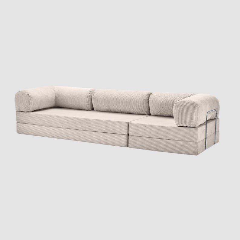 Sofá modular con asientos de suelo, sofá de pana, sofá minimalista para sala de estar, sofá de suelo acogedor BEIGE